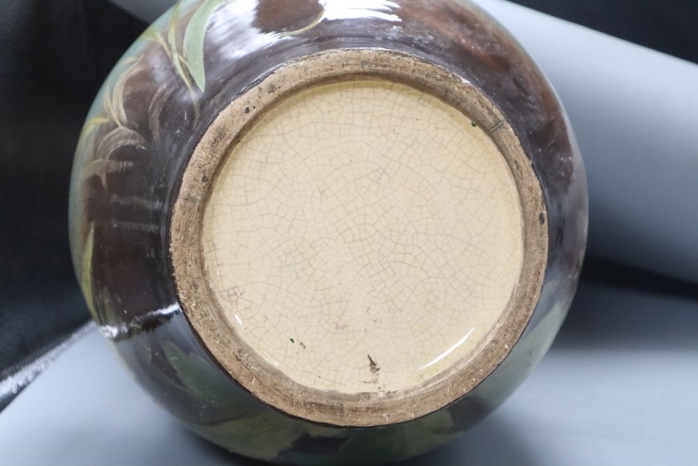 A large late 19th century Art pottery vase, height 63cm